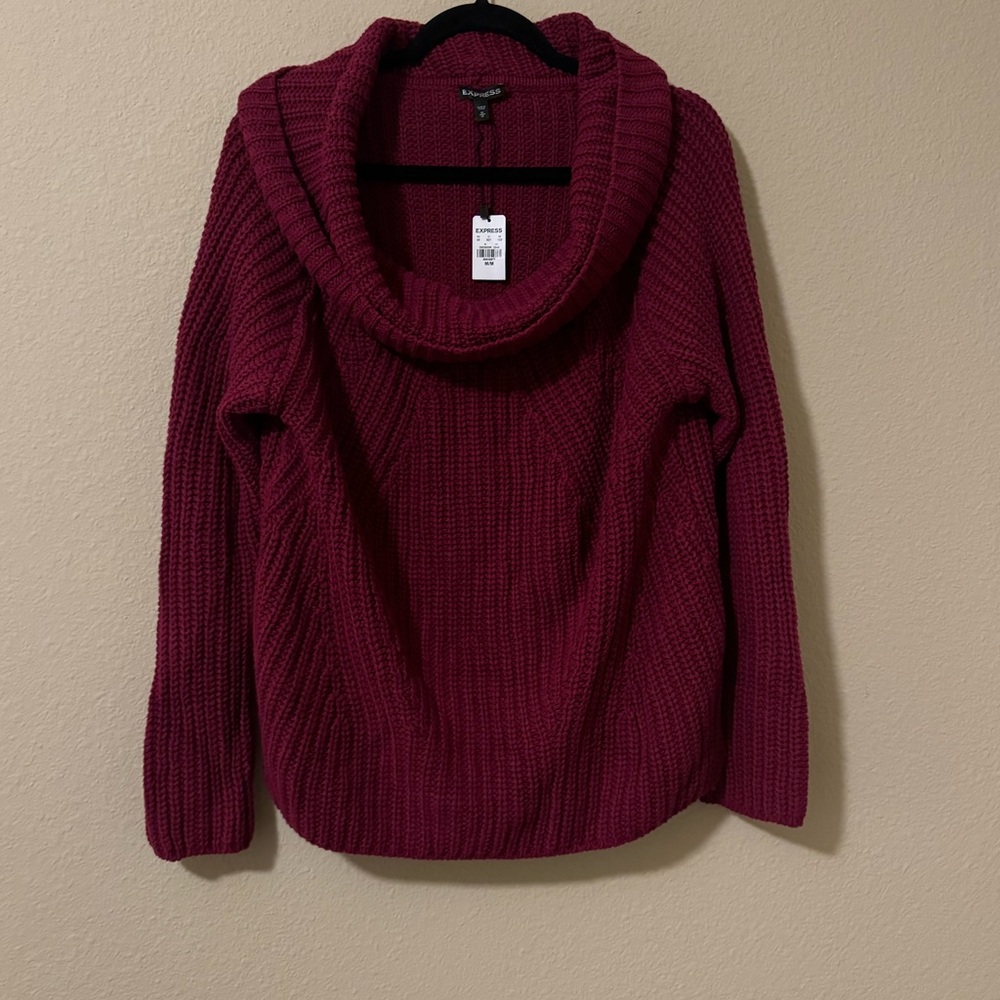 Express oversized cowl neck knit cozy sweater